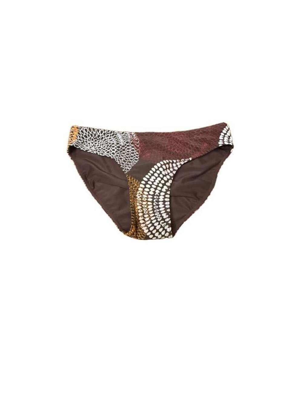 Prana Bikini Bottom Size Small Brown circle patterns  Swimwear NEW